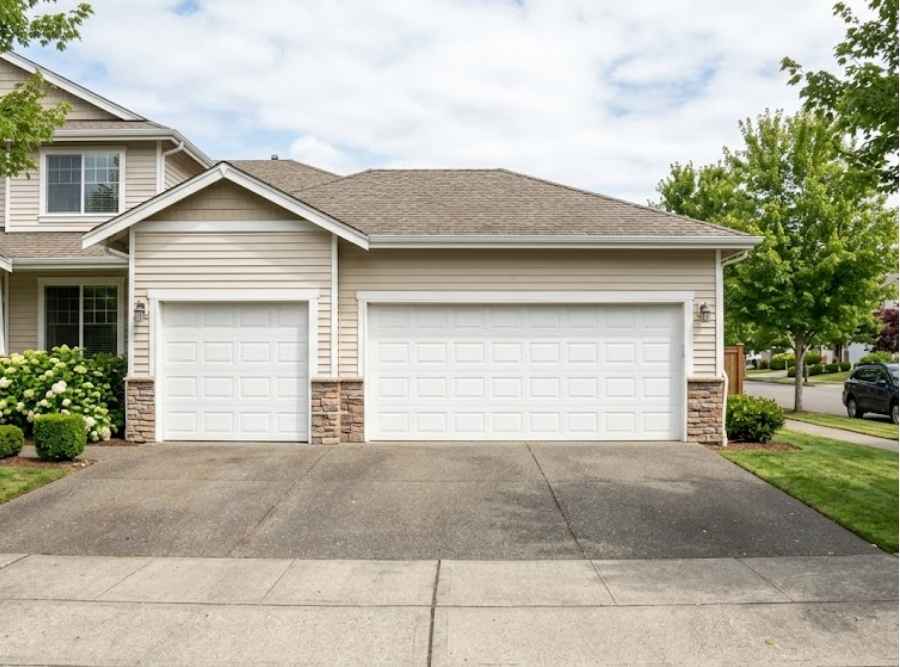 Two-story suburban house with a two-car garage